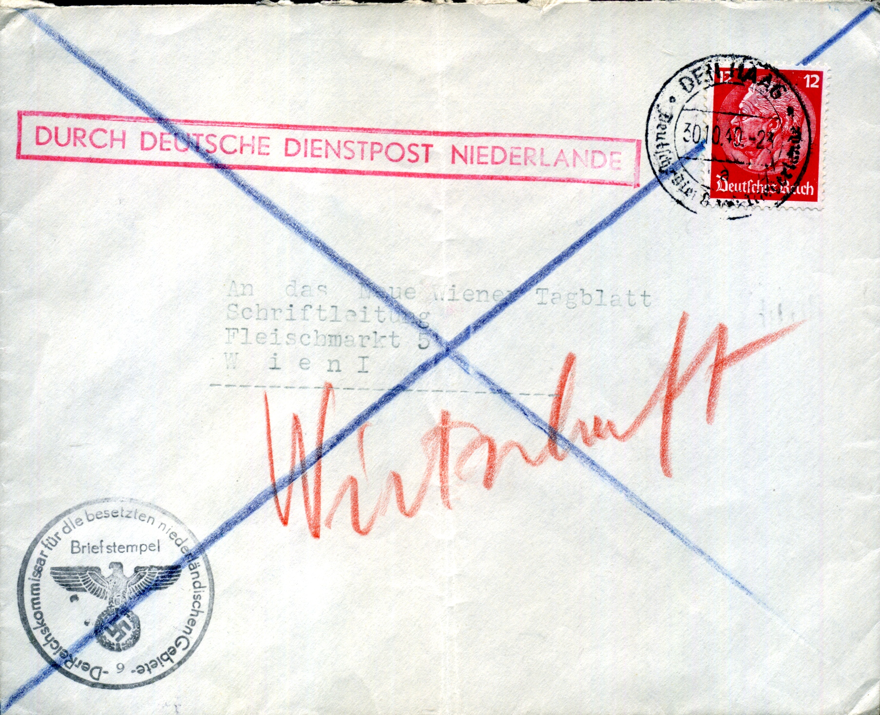 Beleg der Deutschen Dienstpost