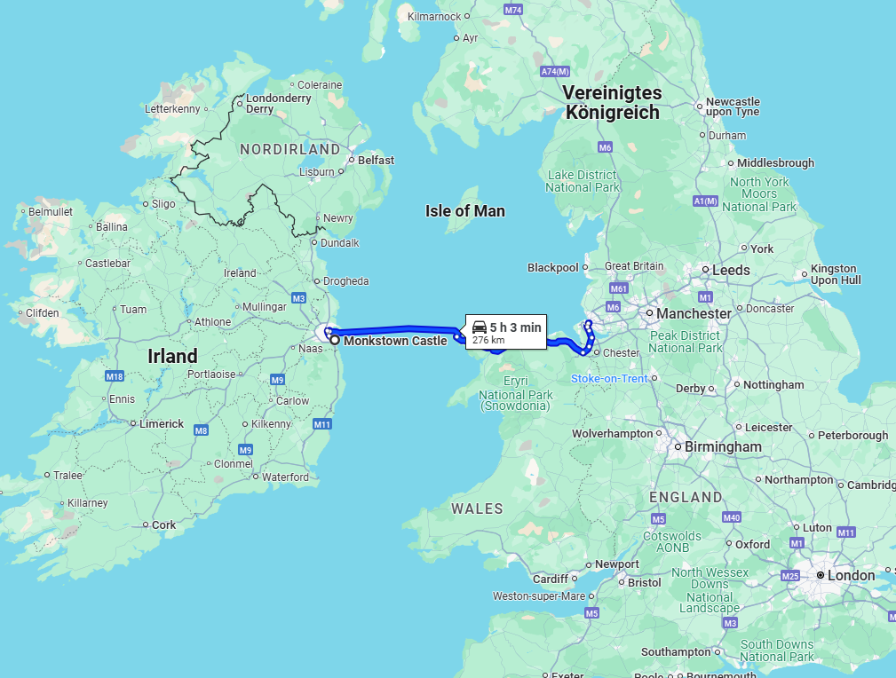 Google Maps ScreenShot Monkstown -> Liverpool