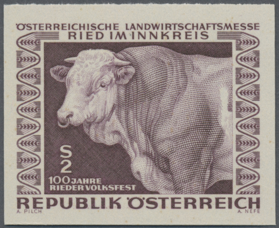 1967, 2 S, 100 Jahre Rieder Volksmesse, Abbildung: Zuchtstier