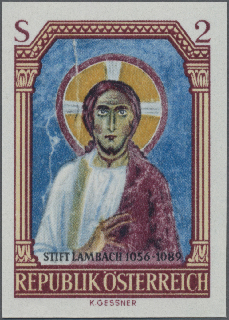 1967, 2 S, Romanische Fresken in der Stiftskirche Lambach, Abbildung: Christus, Wandfresko (um 1080)
