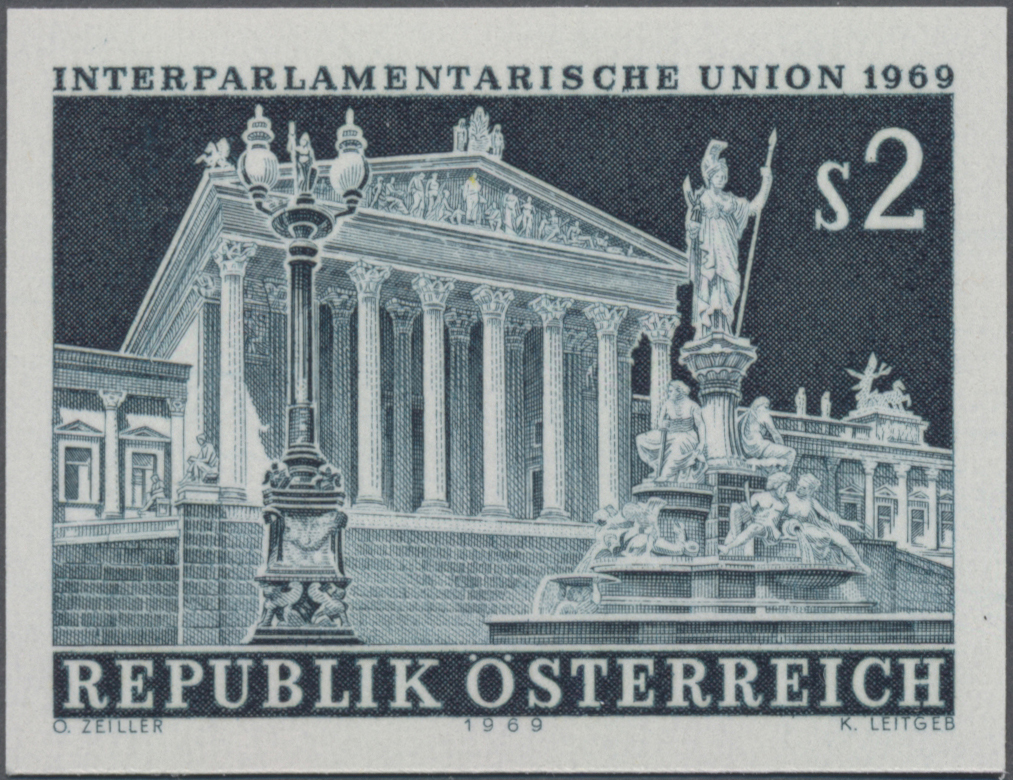 1969, 2 S, Frühjahrstagung der Interparlamentarischen Union, Abbildung: Parlament in Wien
