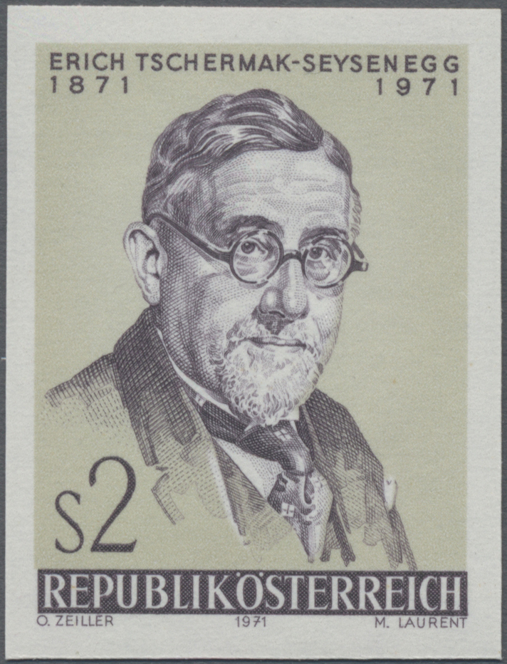 1971, 2 S, 100. Geburtstag von Dr. Erich Tschermak - Seysenegg (1871 - 1962), Botaniker