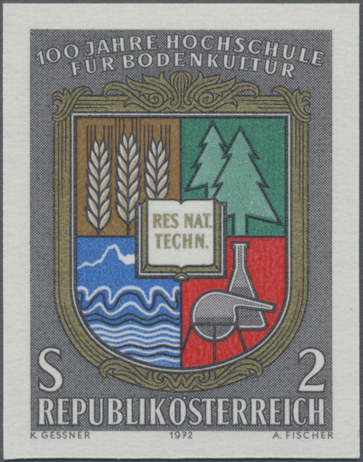 1972, 2 S, 100 Jahre Hochschule für Bodenkultur, Abbildung: Wappen der Hochschule
