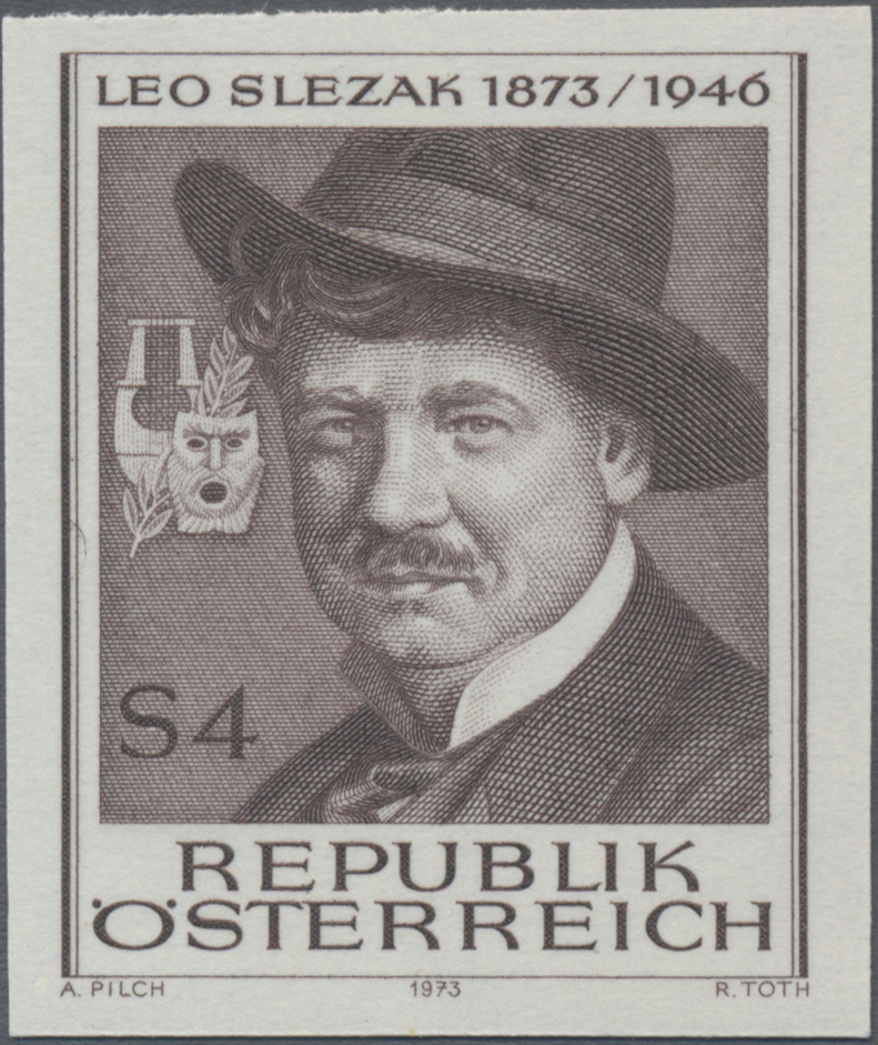 1973, 4 s, 100. Geburtstag von Leo Sleszak Opernsänger, Filmschauspieler