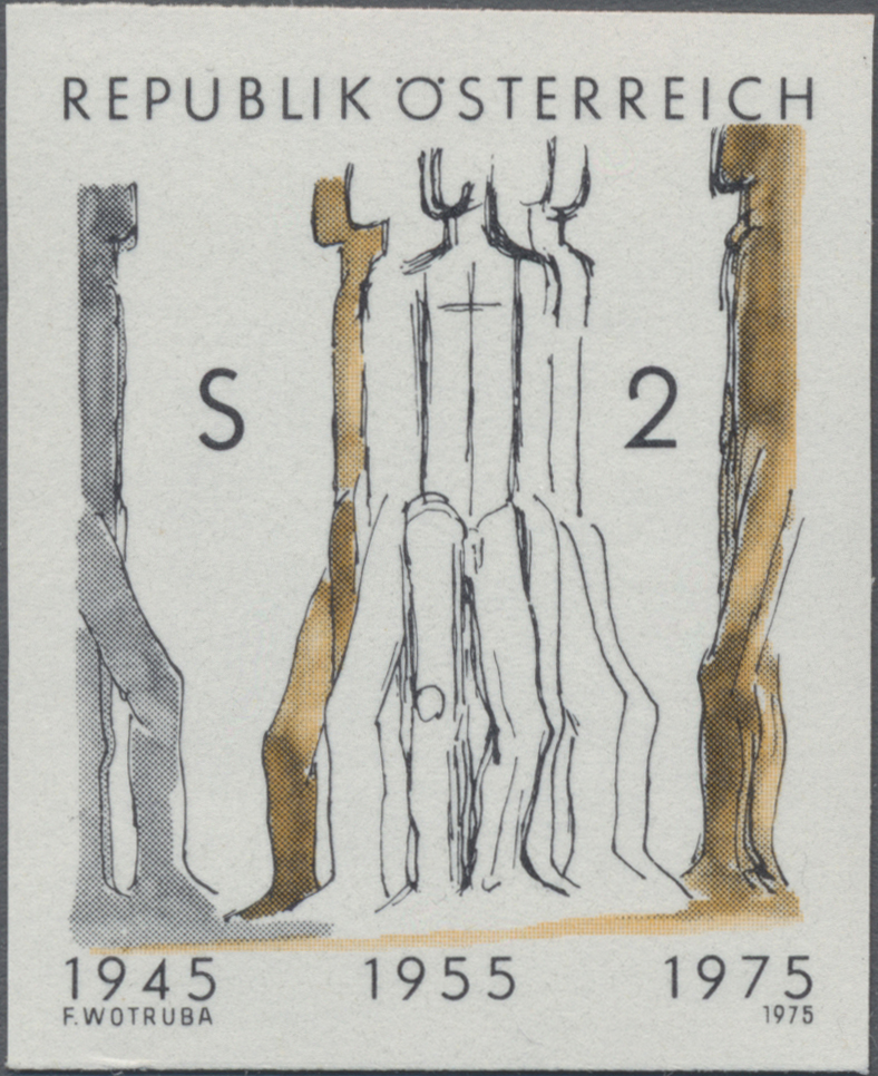 1975, 2 S, 30 Jahre Zweite Republik, Allegorie: Österreich als Mittler zwischen den Staaten