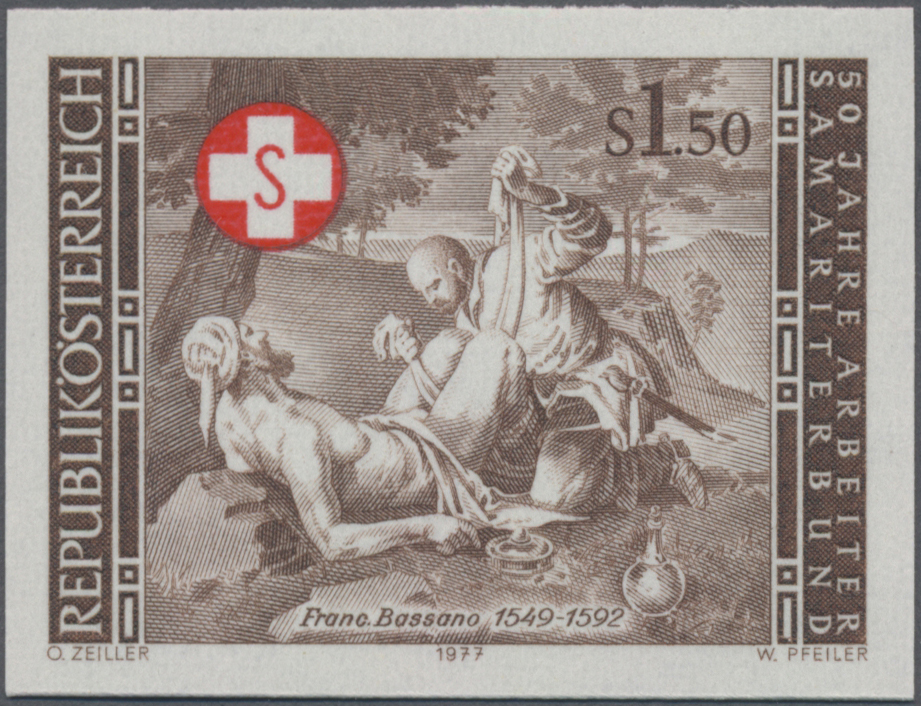 1977, 1, 50 S, 50 Jahre Arbeiter - Samariter - Bund, Abbildung: Der Samariter, Gemälde von Francesco Bassano (1549 - 1592)