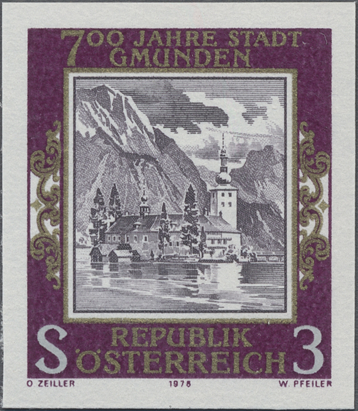 1978, 3 S, 700 Jahre Stadt Gmunden, Abbildung: Schloss Orth am Traunsee