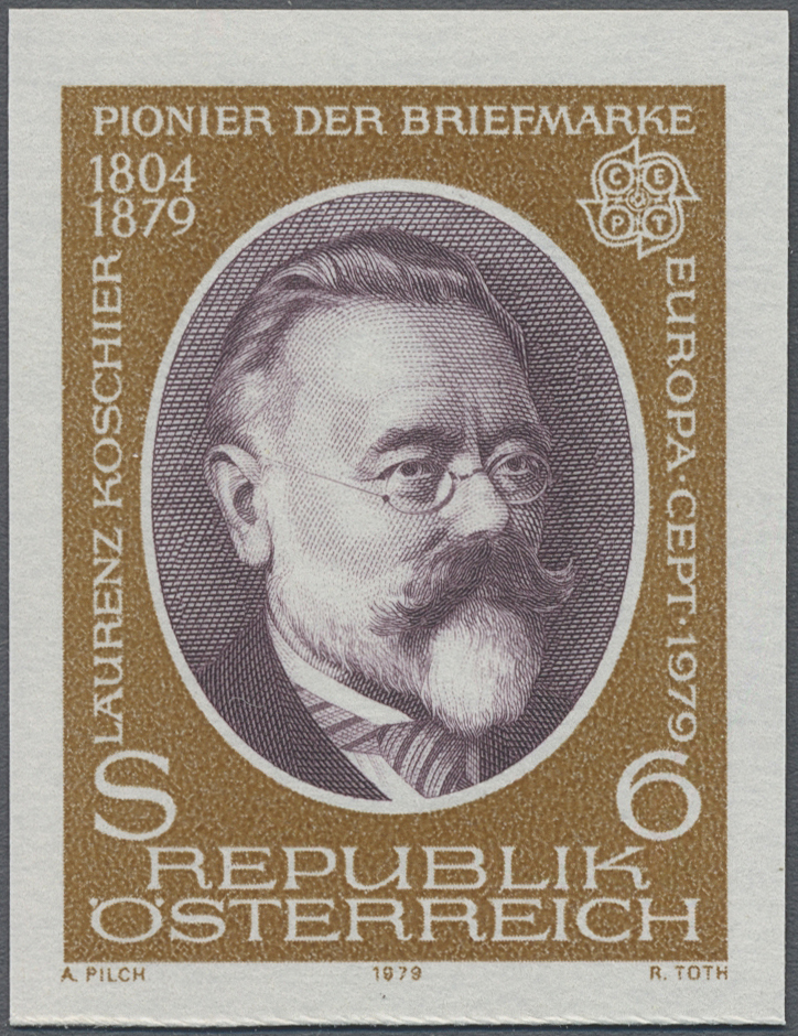1979, 6 S, Europa CEPT, Motiv: Laurenz Koschier (1804 - 1879), Pionier der Briefmarke