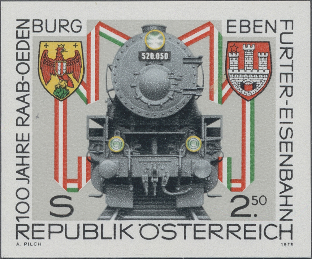 1979, 2, 50 S, 100 Jahre Raab–Ödenburg–Ebenfurter Eisenbahn, Abbildung: Güterzuglokomotive der Baureihe 52