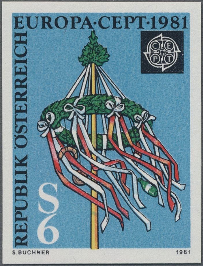 1981, 6 S, Europa CEPT, Folklore, Abbildung: Maibaum