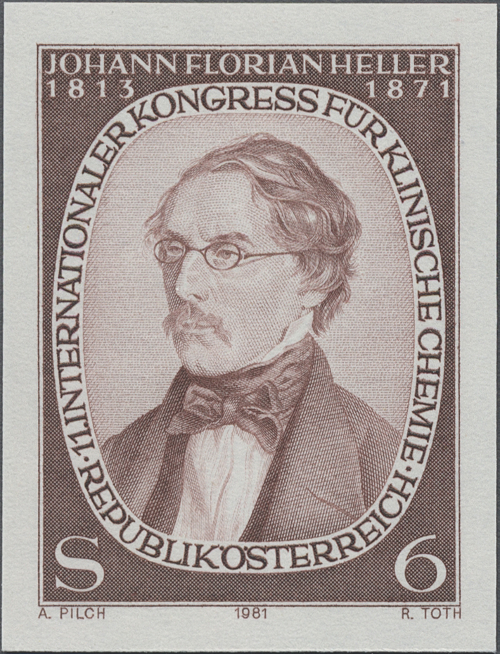 1981, 6 S, Internationaler Kongress für klinische Chemie, Abbildung: Johann Florian Heller, Pionier der Harndiagnostik