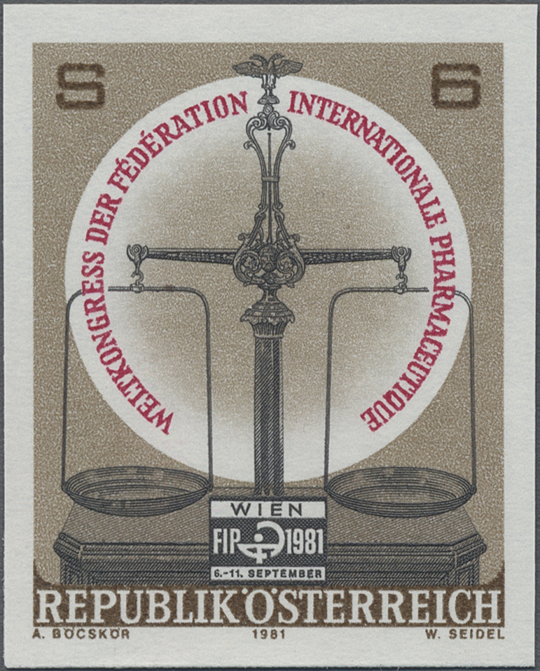 1981, 6 S, Weltkongress der Fédération Internationale Pharmaceutique, Abbildung: Standwaage