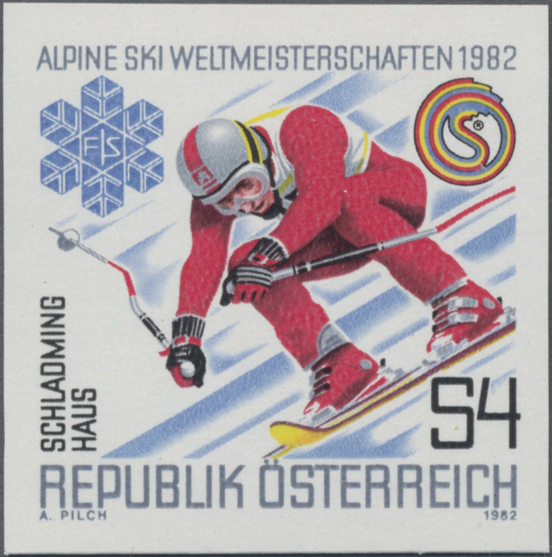 1982, 4 S, Alpine Ski Weltmeisterschaft in Schladming, Abbildung: Abfahrtslauf