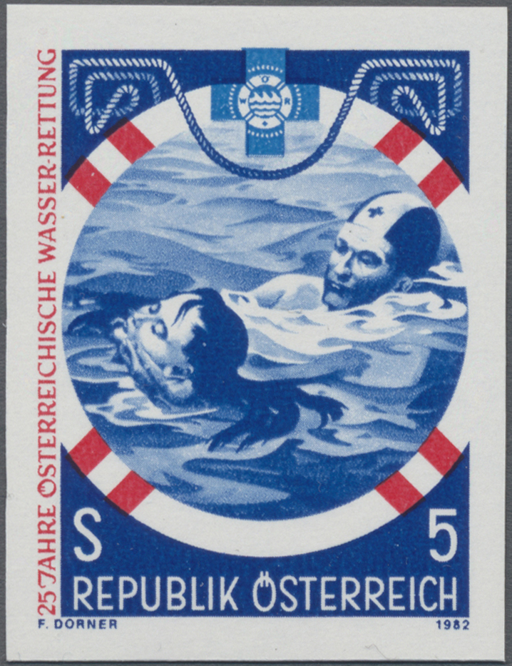 1982, 5 S, 25 Jahre Österreichische Wasserrettung, Motiv: Rettungsschwimmer in Aktion