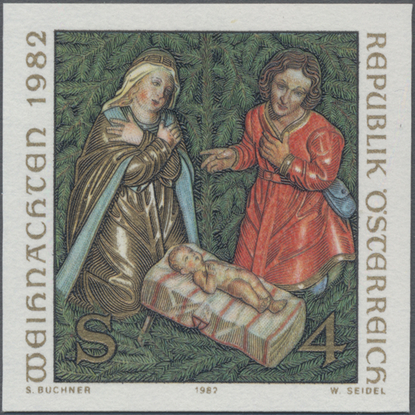 1982, 4 S, Weihnachten, Abbildung: Weihnachtskrippe in der Kirche von Damüls