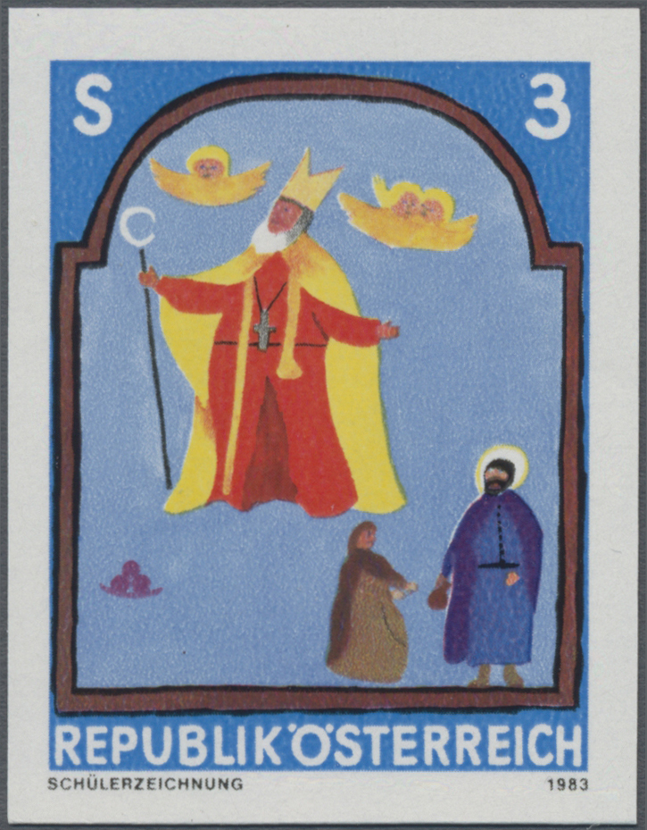 1983, 3 S, Jugendmarke - Schülerzeichnung - Alterbild der Filialkirche St. Nikola, Pram