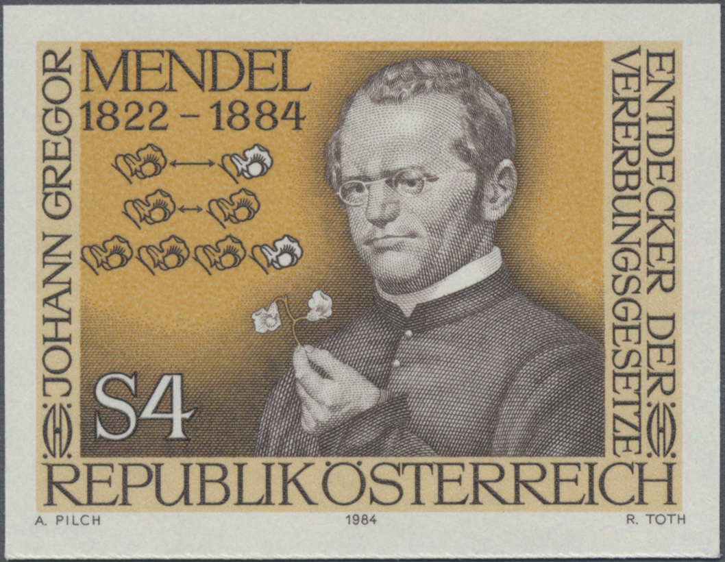 1984, 4 S, 100. Todestag von Gregor Mendel (1822 - 1884), Priester, Botaniker