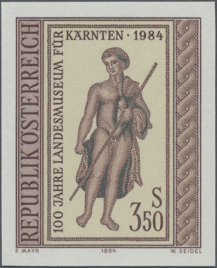 1984, 3, 50 S, 100 Jahre Landesmuseum Kärnten, Abbildung: Dionysosmosaik aus Virunum (um 276 n.Chr.)
