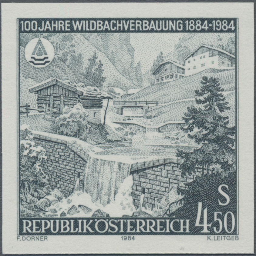 1984, 4, 50 S, 100 Jahre Wildbachverbauung in Österrich, Abbildung: Sperren in einem Wildbach