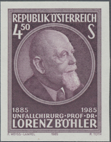 1985, 4, 50 S, 100. Geburtstag von Lorenz Böhler, Unfallchirurg