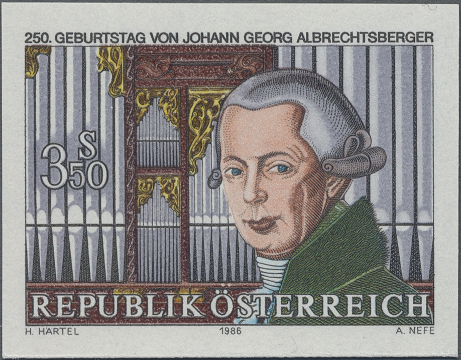 1986, 3, 50 S, 250. Geburtstag von Johann Georg Albrechtsberger (1736 - 1809), Komponist und Organist
