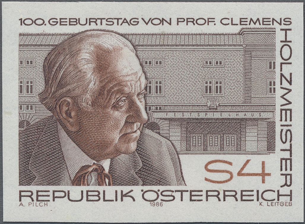 1986, 4 S, 100. Geburtstag von Prof. Clemens Holzmeister (1886 - 1983), Baumeister und Architekt