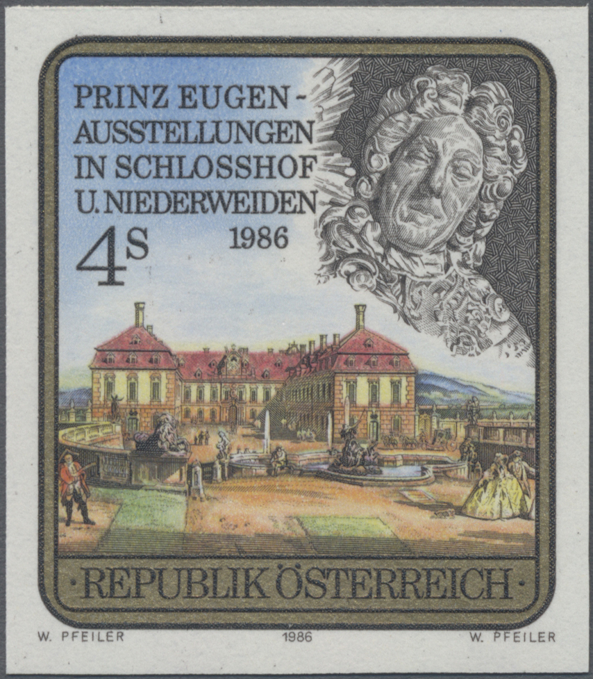 1986, 4 S, Prinz Eugen. Ausstellung in Schlosshof und Niederweiden, Marchfeldschloss Hof