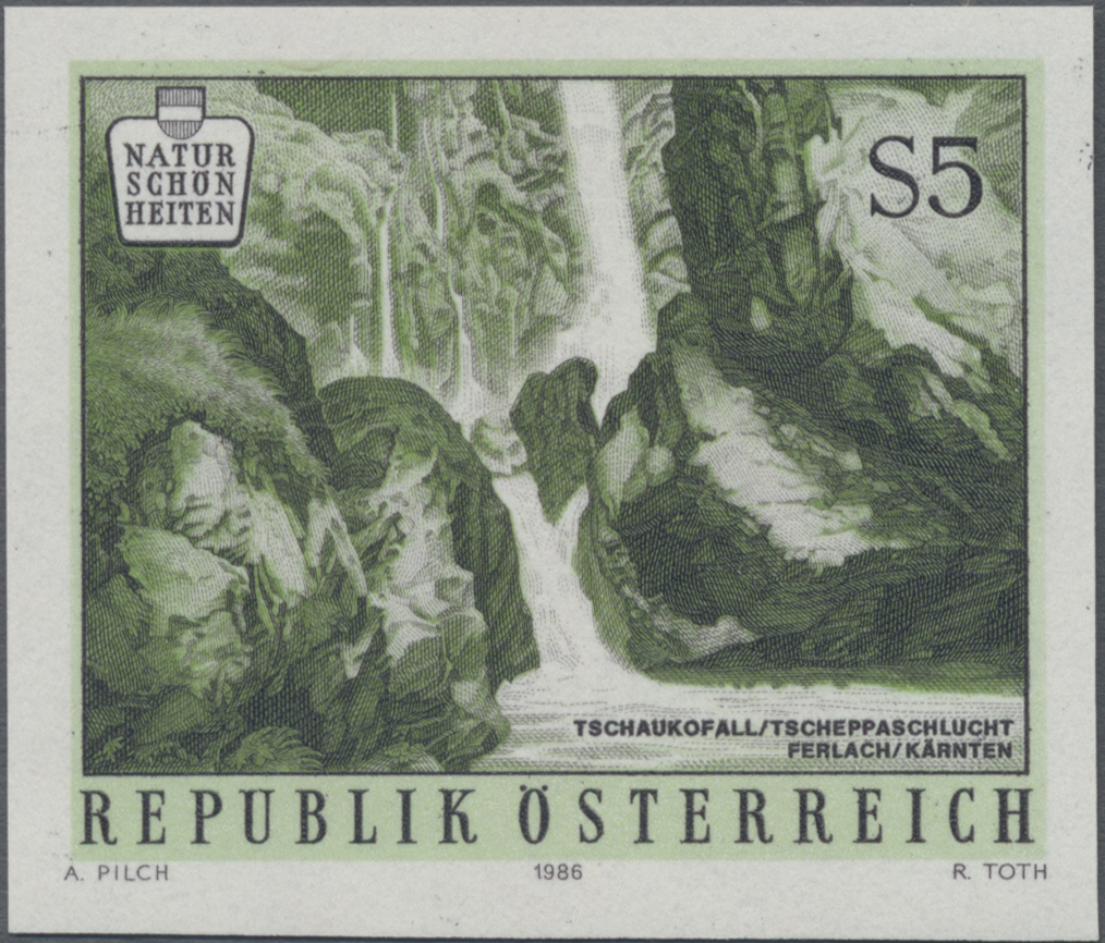 1986, 5 S, Naturschönheiten: Tschaukofall bei Ferlach, Kärnten
