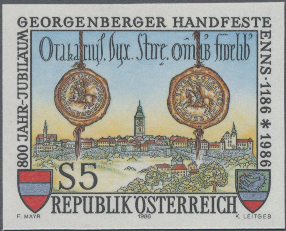 1986, 5 S, 800 Jahre Georgensberger Handfeste