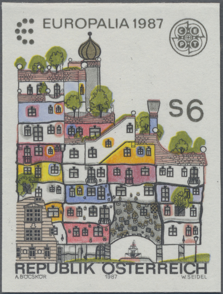 1987, 6 S, Europa CEPT - Hundertwasserhaus in Wien