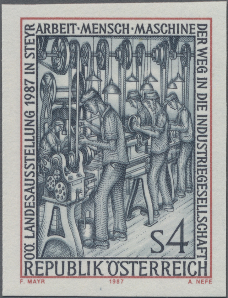 1987, 4 S, Oberösterreichische Landesausstellung: Arbeit - Mensch - Maschine, Abbildung: Werkstätte für Metallbearbeitung (um 1920)