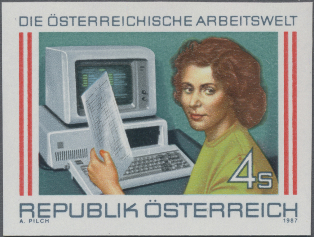 1987, 4 S, Arbeitswelt - Büroangestellte am Bildschirmgerät
