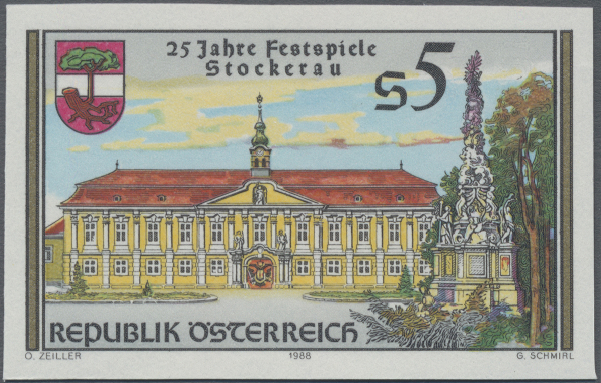 1988, 5 S, 25 Jahre Festspiele Stockerau, Abbildung Rathaus