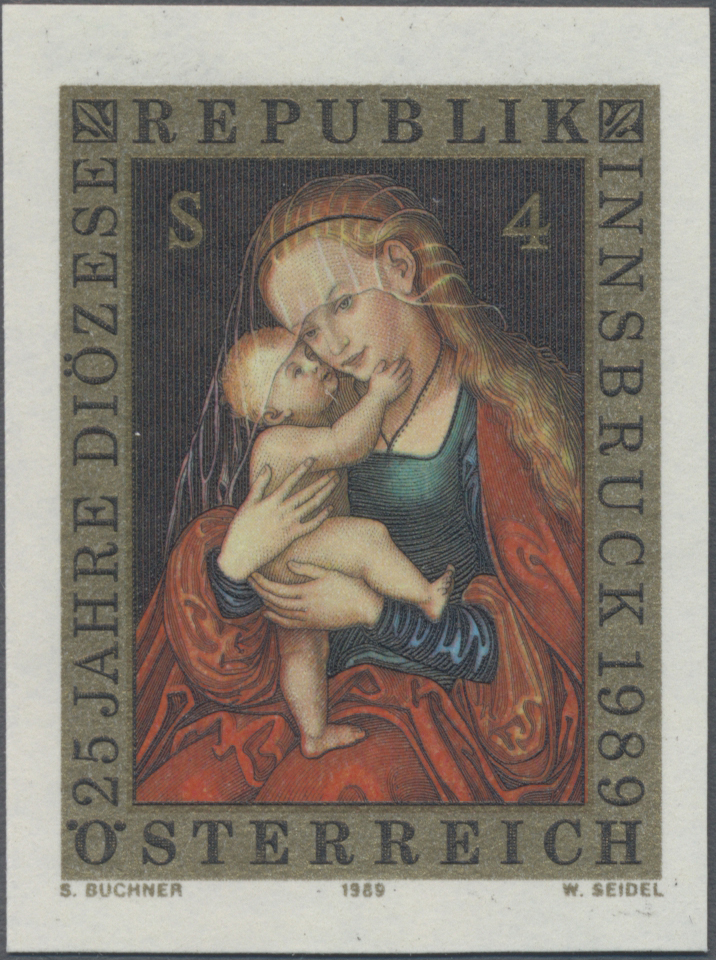 1989, 4 S, 25 Jahre Diözese Innsbruck, Abbildung: Madonna von Lukas Cranach aus dem Dom in Innsbruck