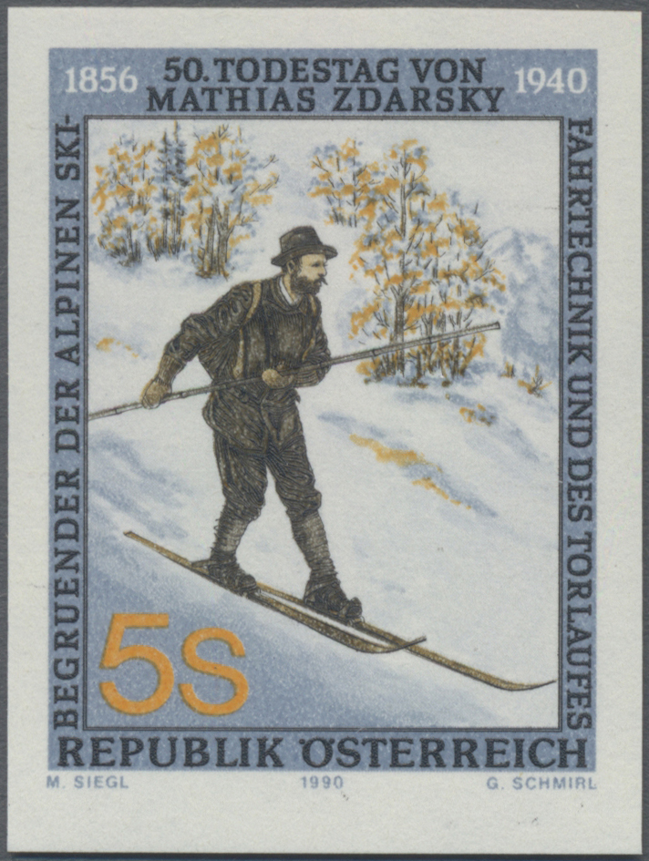 1990, 5 S, 50. Todestag von Mathias Zdarsky, Begründer der alpinen Skifahrttechnik