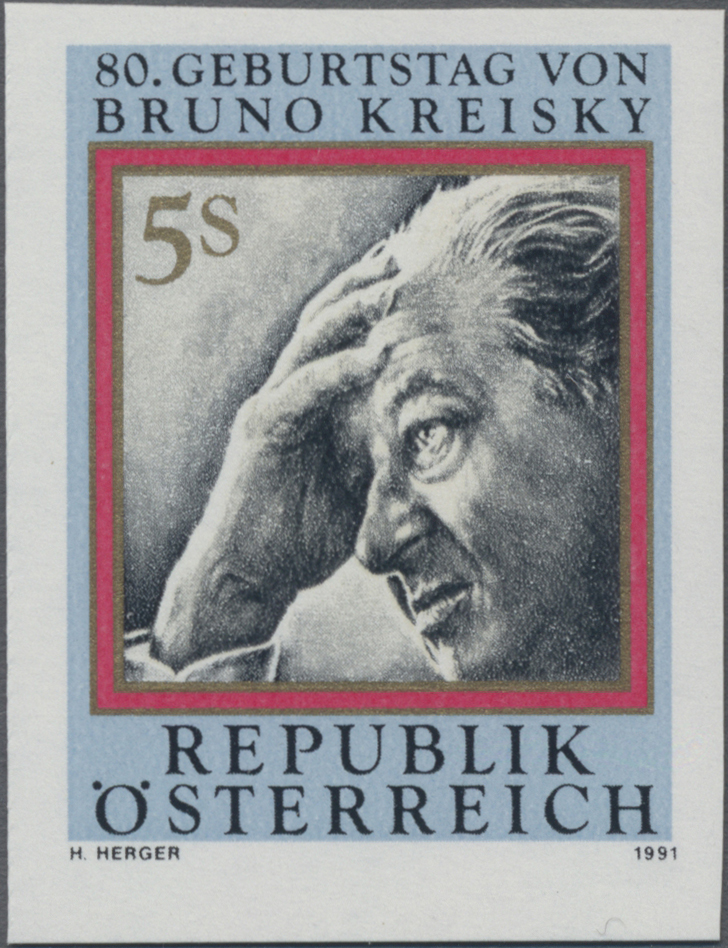 1991, 5 S, 80. Geburtstag von Bruno Kreisky, sozialdemokratischer Politiker, Bundeskanzler