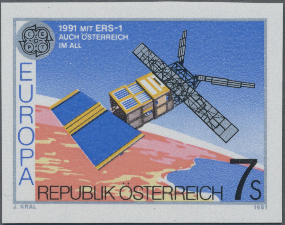 1991, 7 S, Europa CEPT, Abbildung: Erdbeobachtungssatellit ERS - 1