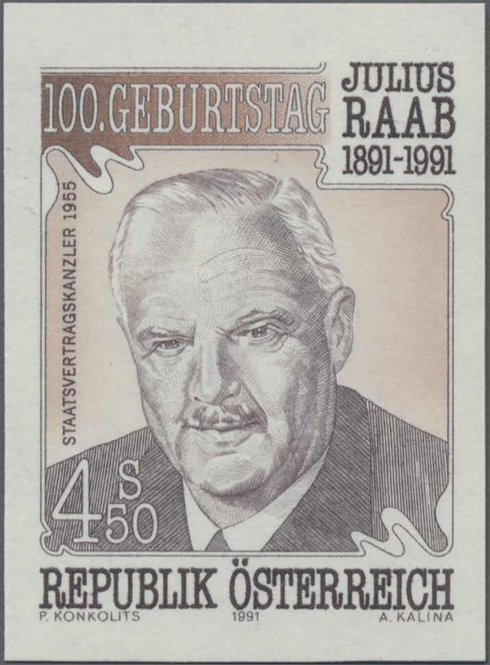 1991, 4, 50 S, 100. Geburtstag von Julius Raab, Politiker