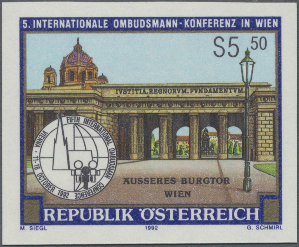 1992, 5, 50 S, Internationale Ombudsmann - Konferenz in Wien, Abbildung: Äußeres Burgtor