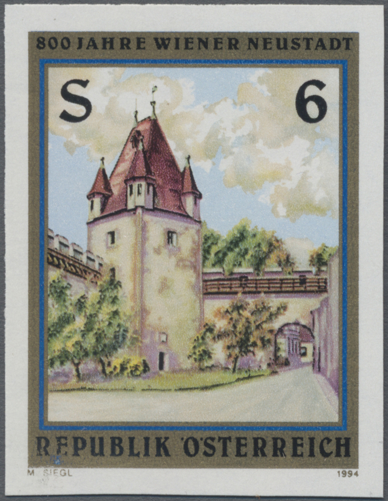 1994, 6 S, 800 Jahre Wiener Neustadt, Abbildung: Reckturm mit Teil der mittelalterlichen Stadtmauer
