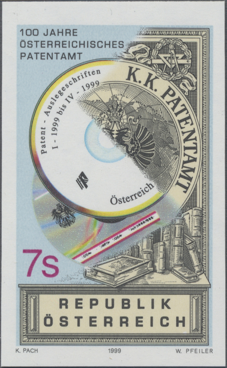 1999, 7 S, 100 Jahre Österreichisches Patentamt, Abbildung: symbolische Darstellung der Patentarchivierung