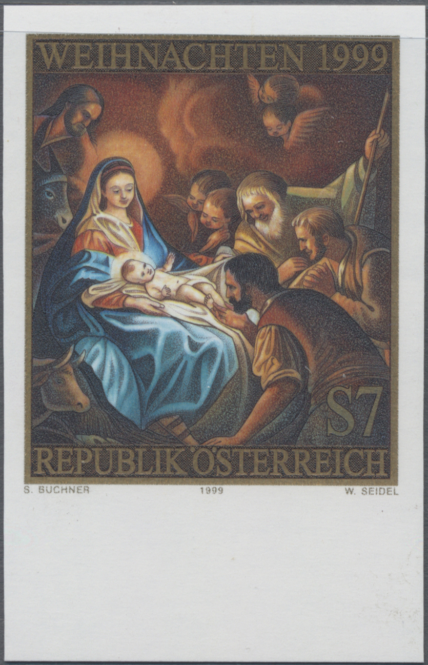 1999, 7 S, Weihnachten, Abbildung: Anbetung der Hirten, Detail aus dem Hochaltarbild in der Pfarrkirche Pinkafeld von Anton Jandl