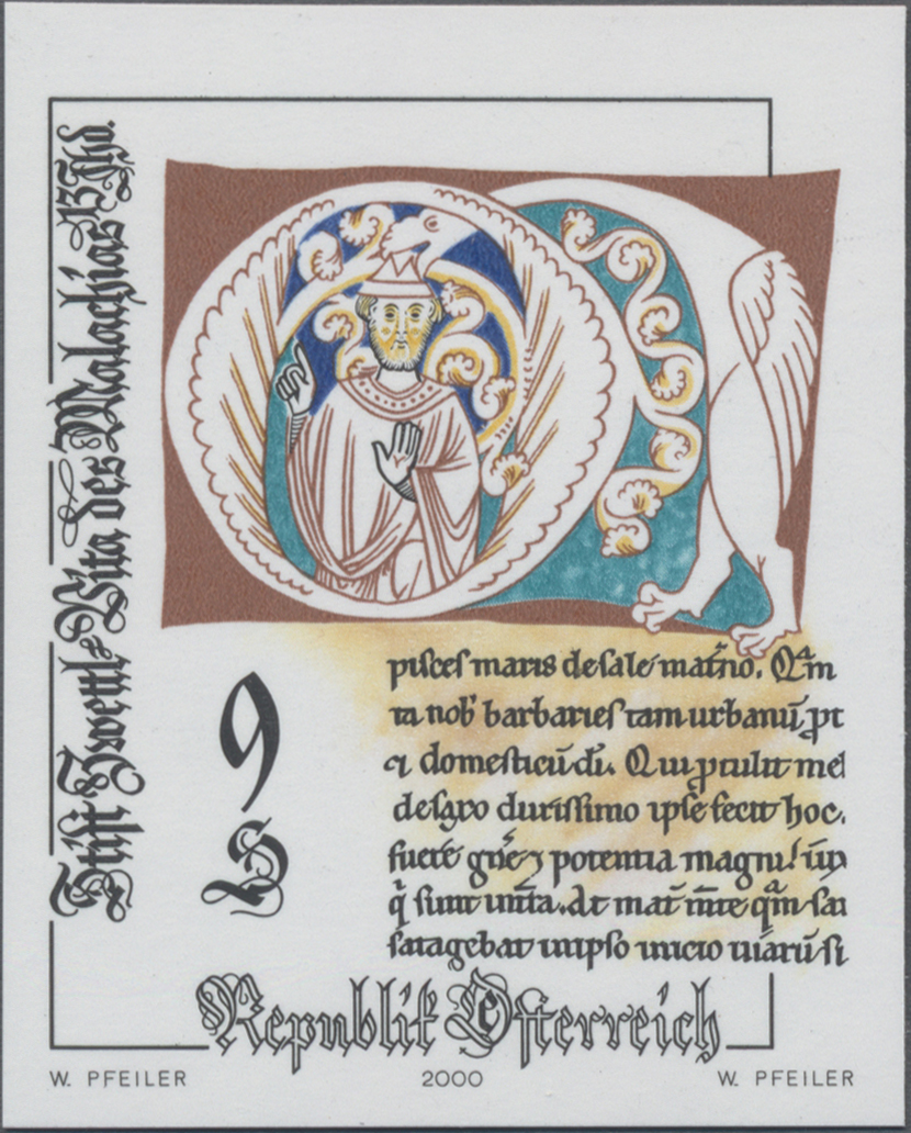 2000, 9 S, Altes Kunsthandwerk, Abbildung: Initiale aus der ´Vita des Malachius, Handschrift in der Stiftsbibliothek Zwettl