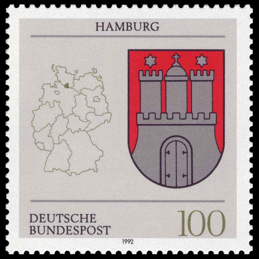 Wappen der 16 Länder der Bundesrepublik Deutschland - Hamburg