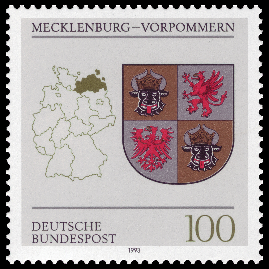 Wappen der 16 Länder der Bundesrepublik Deutschland - Mecklenburg - Vorpommern