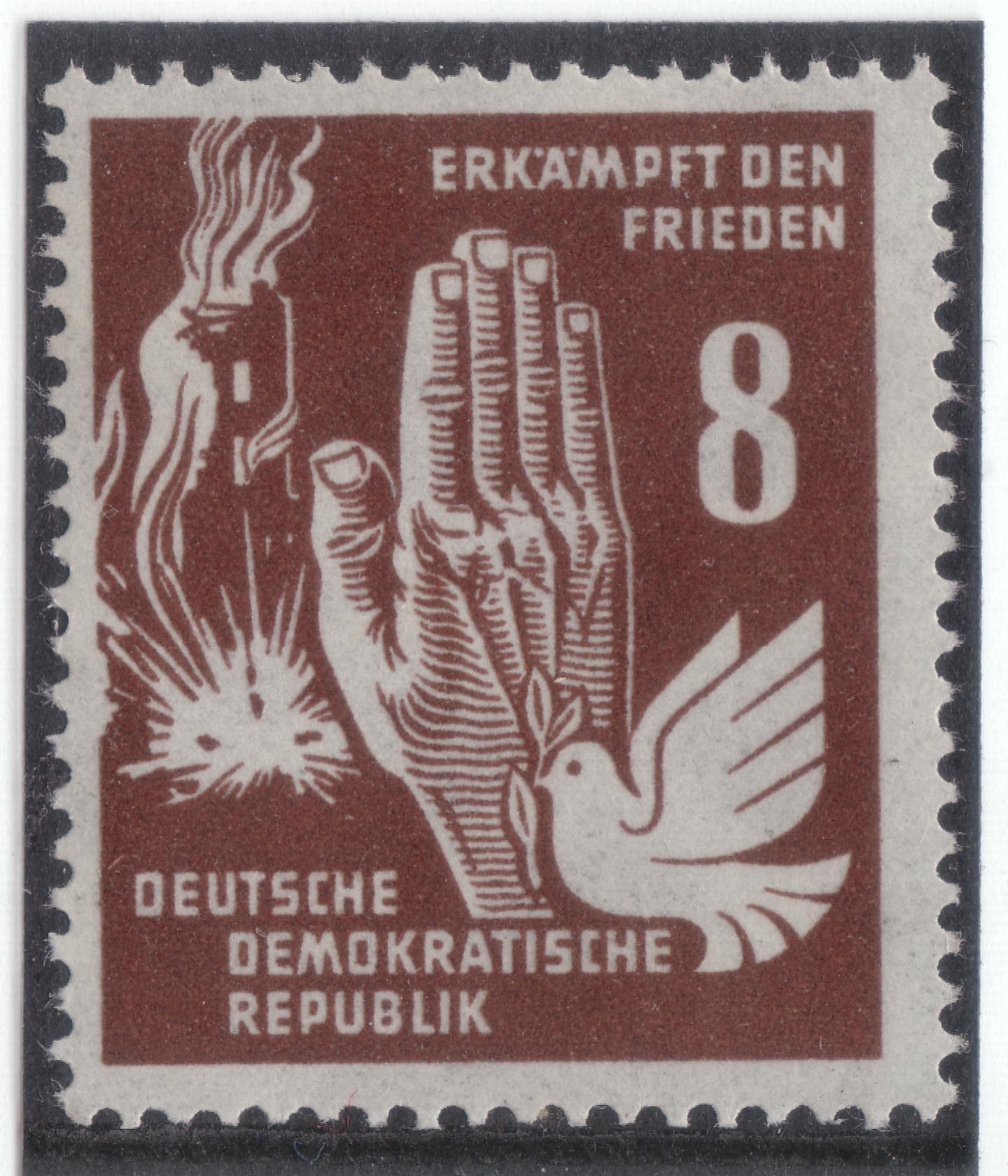 Kampf für Frieden 1950 - Friedenstaube und Hand