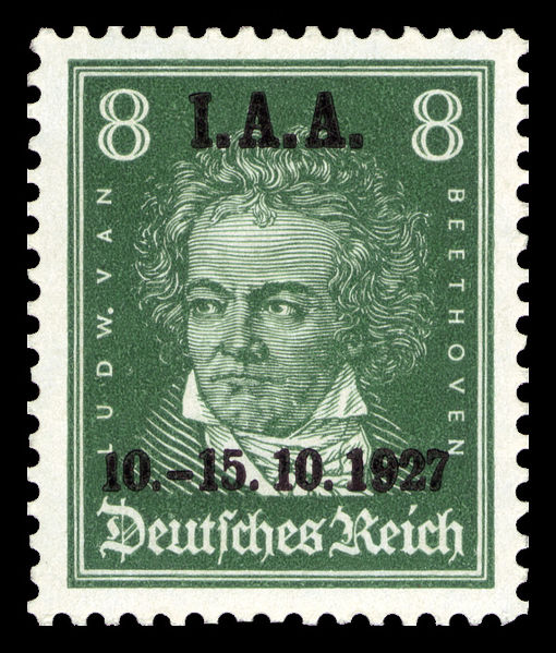 Briefmarkenserie des Deutschen Reiches zur Tagung des internationalen Arbeitsamtes 1927, Ludwig van Beethoven (1770 - 1827)