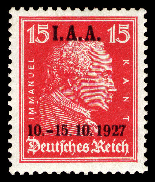 Briefmarkenserie des Deutschen Reiches zur Tagung des internationalen Arbeitsamtes 1927, Immanuel Kant (1724 - 1804)