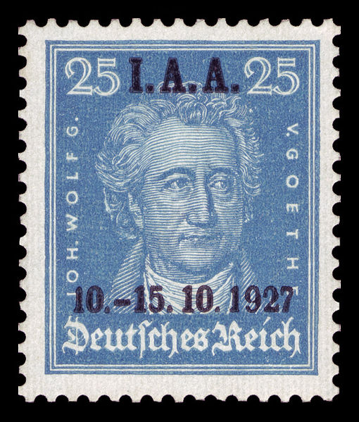Briefmarkenserie des Deutschen Reiches zur Tagung des internationalen Arbeitsamtes 1927, Johann Wolfgang von Goethe (1749 - 1832)