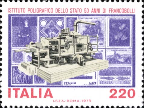 50º anniversario dei primi francobolli stampati all´istituto poligrafico zecca di stato